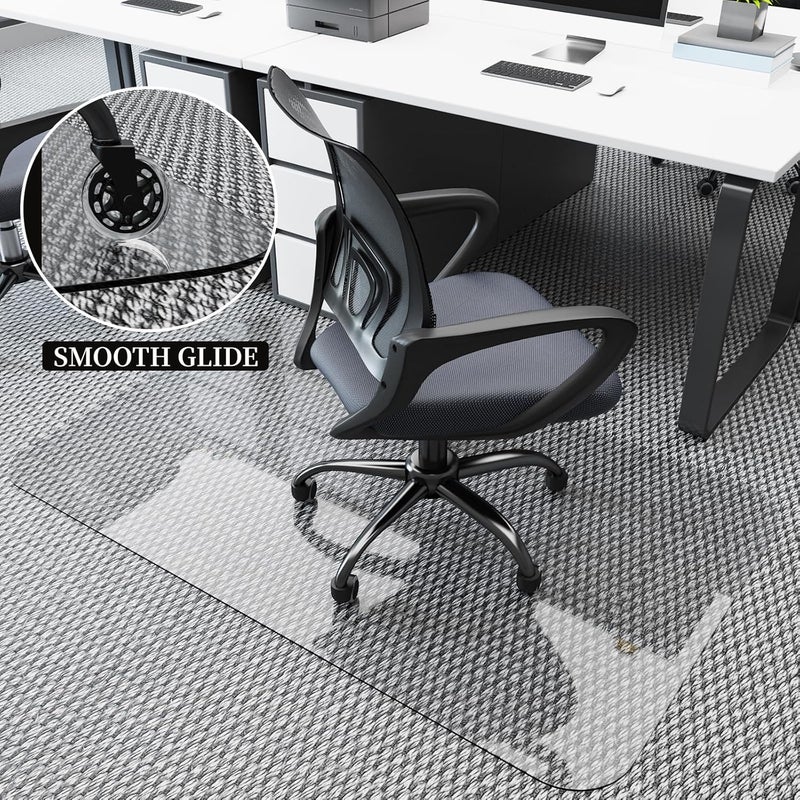 KAISLE Office Chair Mat for Carpet Floor, Plastic Rolling Chair Mat for Carpeted Floors, Computer Desk Chair Floor Mats, 48 x 30 Inch Rectangle Clear Heavy Duty Floors Protector 0.14 Inch Thick - Image 5